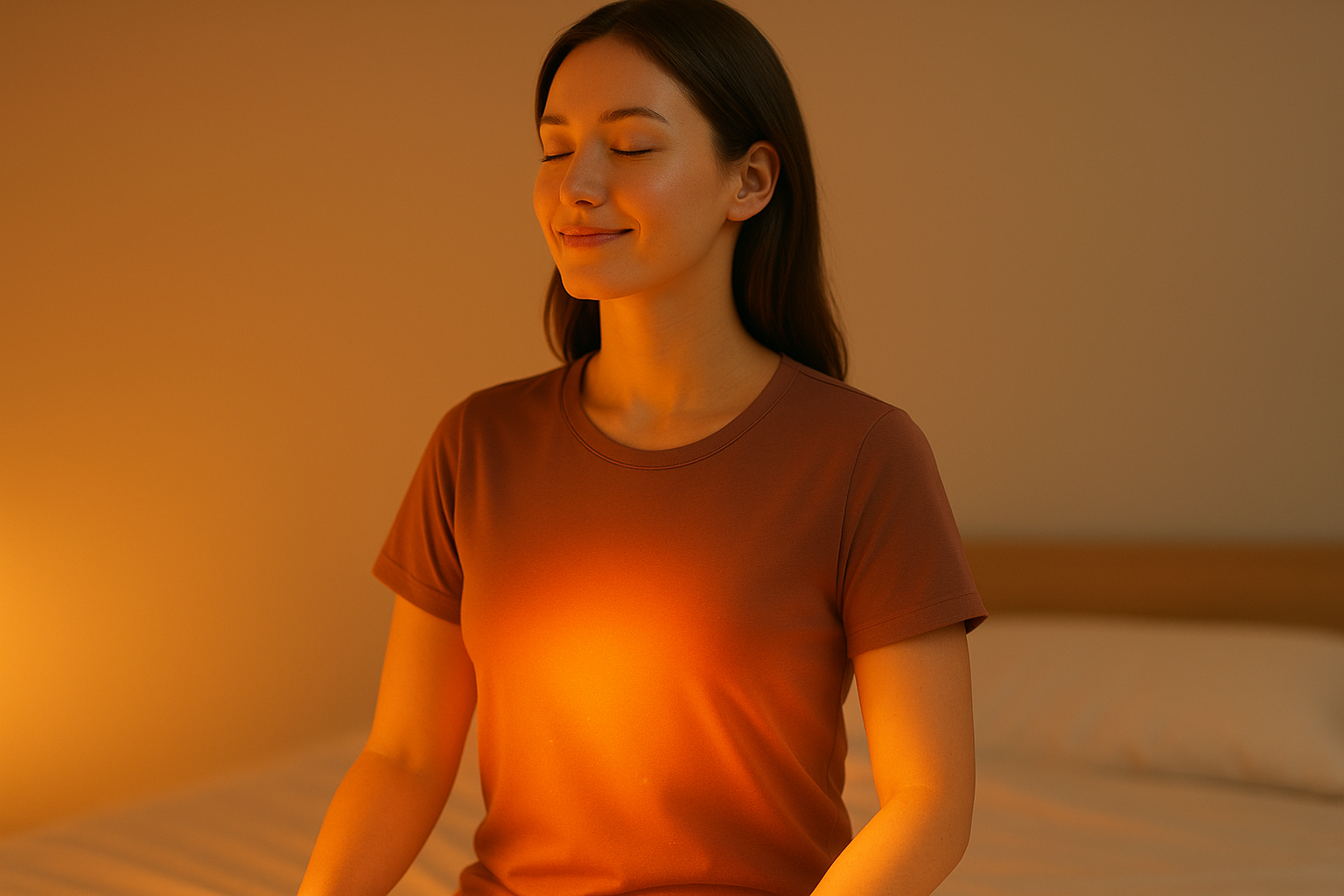 リカバリーウェアを着てリラックスする女性