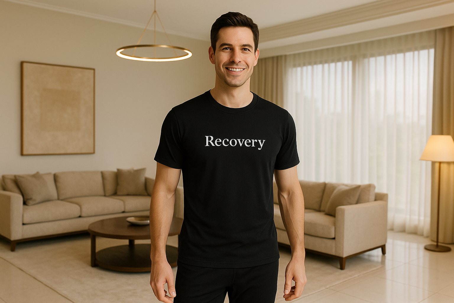 リカバリーウェアを着た男性