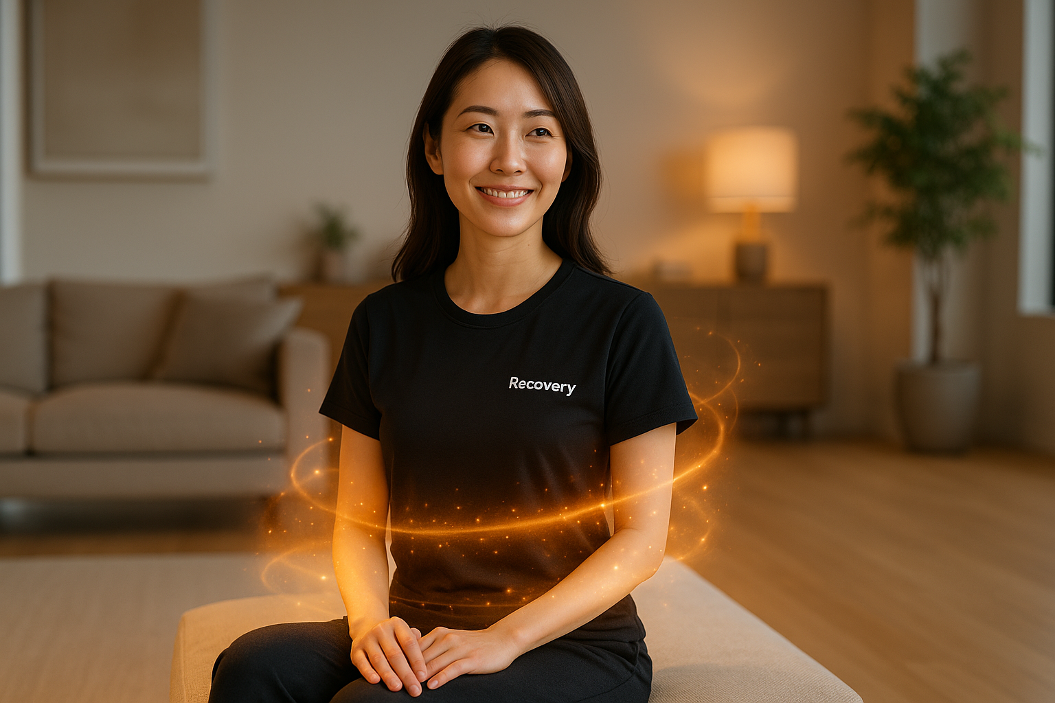 リカバリーウェアを着た女性